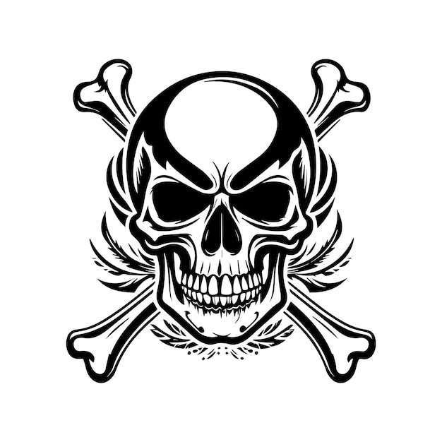 Descargar Vector de calavera y huesos cruzados de alta calidad ideal para impresión y archivo EPS digital