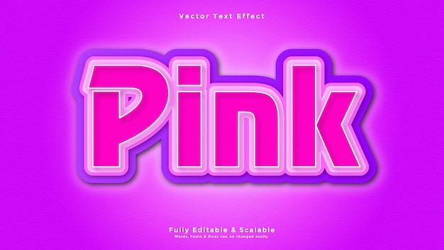 Descargar vector de efecto de texto 3d rosa