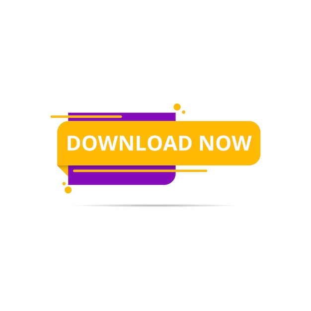 Descargue ahora el vector de banner con formas abstractas en pegatina púrpura y amarilla para sitio web o aplicación