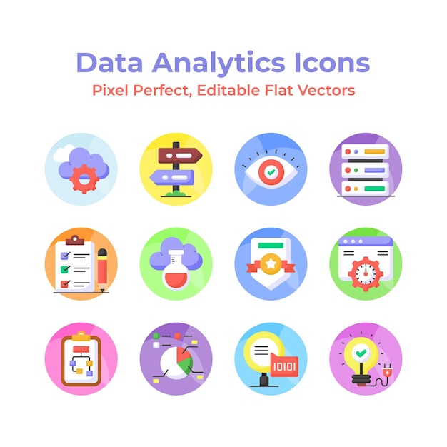Descargue este hermoso conjunto de iconos de análisis de datos listo para usar en sus proyectos