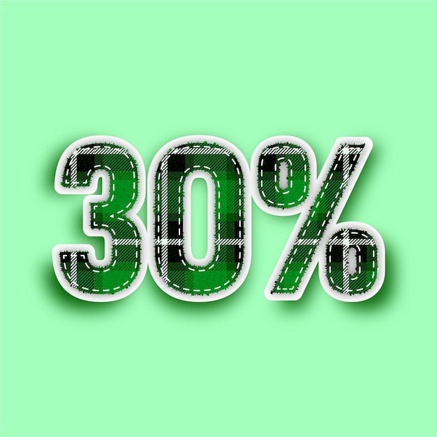 Descargue el icono de 30 por ciento de patrón verde en relieve sin costuras con fondo editable