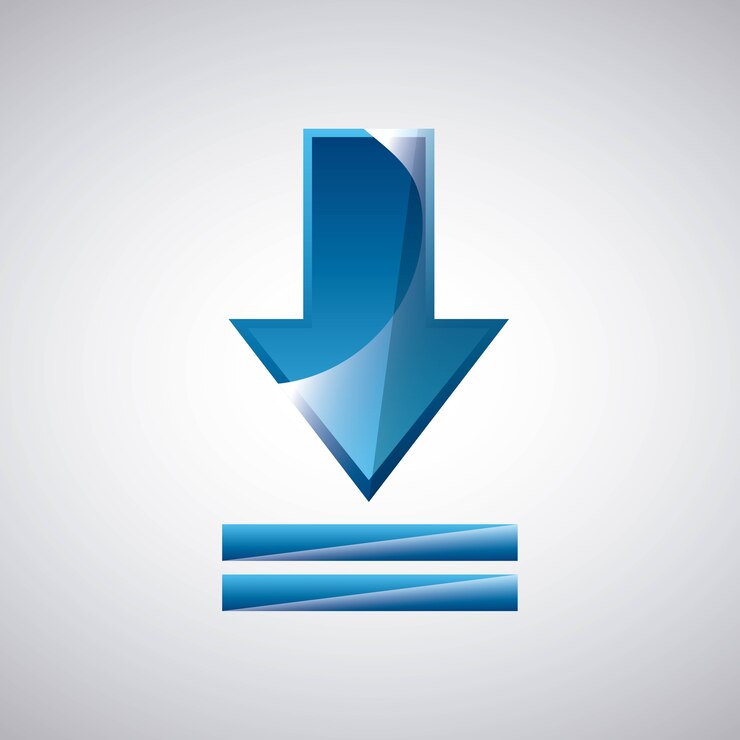 Vector descargue el icono de flecha. diseño de internet. gráfico vectorial