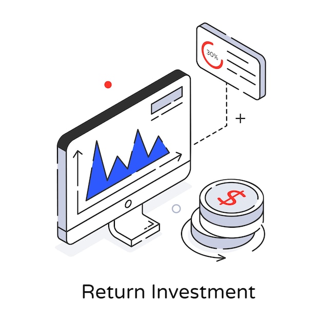 Descargue el icono isométrico del esquema de la inversión de retorno