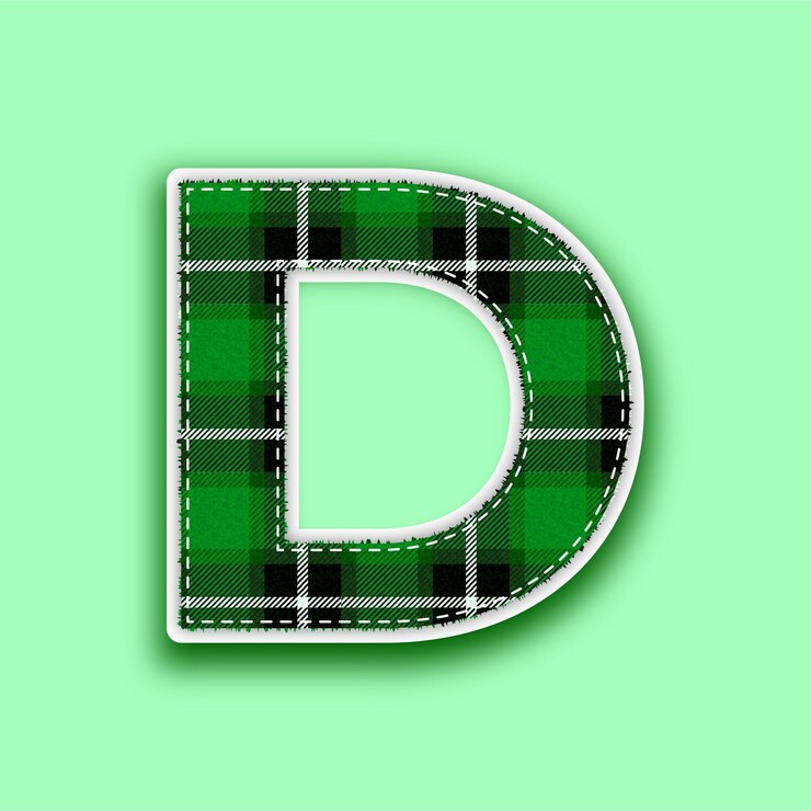 Vector descargue el icono vectorial de letra d de patrón verde en relieve sin costuras con fondo editable