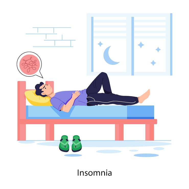 Vector descargue la ilustración de carácter plano del insomnio