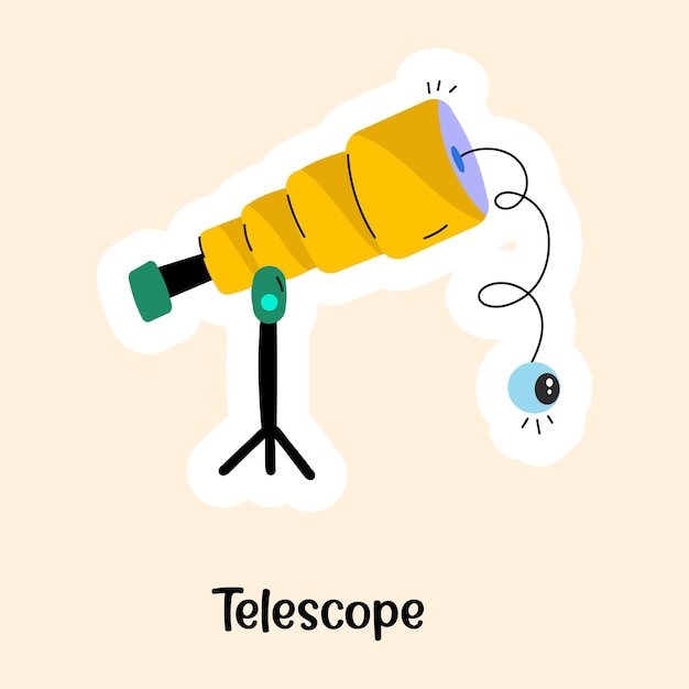 Descargue el increíble diseño de vector de pegatina de telescopio