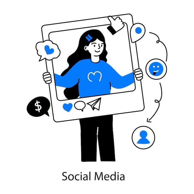 Descargue el mini dibujo de las redes sociales