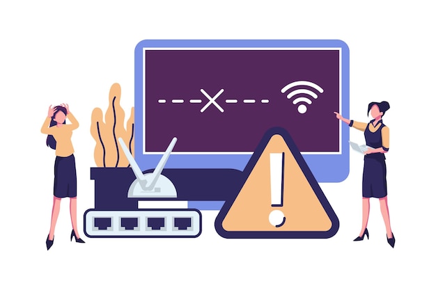 desconexión de Internet no disponible pocas personas se enojan se produjo un error
