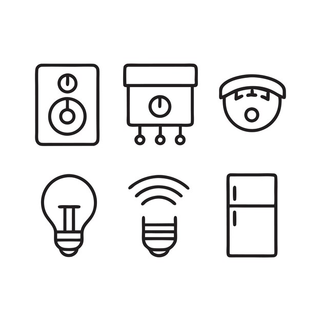 Describir los íconos de Smart Home e IoT para soluciones de vida conectadas