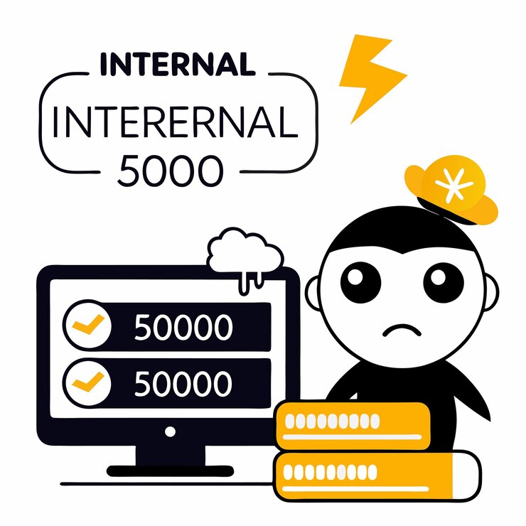 Vector descripción de un concepto de error de servidor interno a través de metáforas visuales