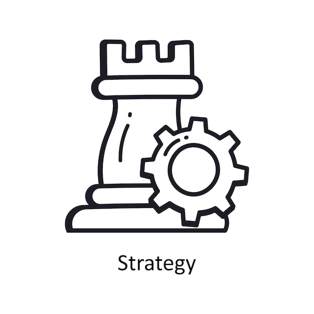 Vector descripción de la estrategia dibujado ilustración de diseño símbolo en fondo blanco archivo eps 10