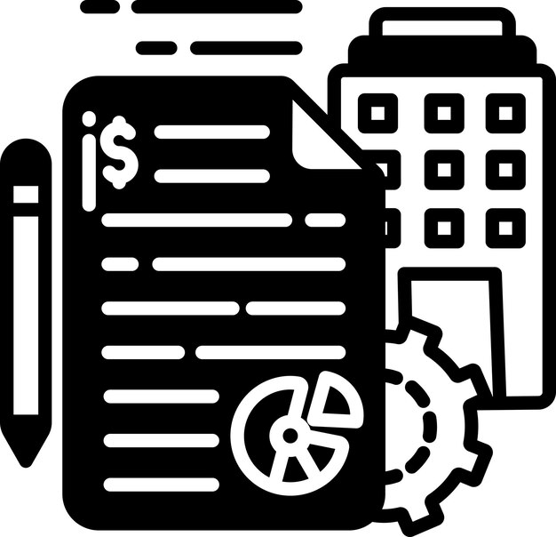 Descripción del proyecto ilustración de glifo y vector de líneas
