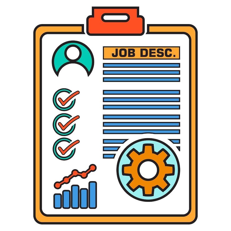 Descripción del trabajo para la ilustración de vector de recursos humanos