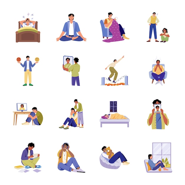 Descripción visual de los conceptos de salud mental y bienestar