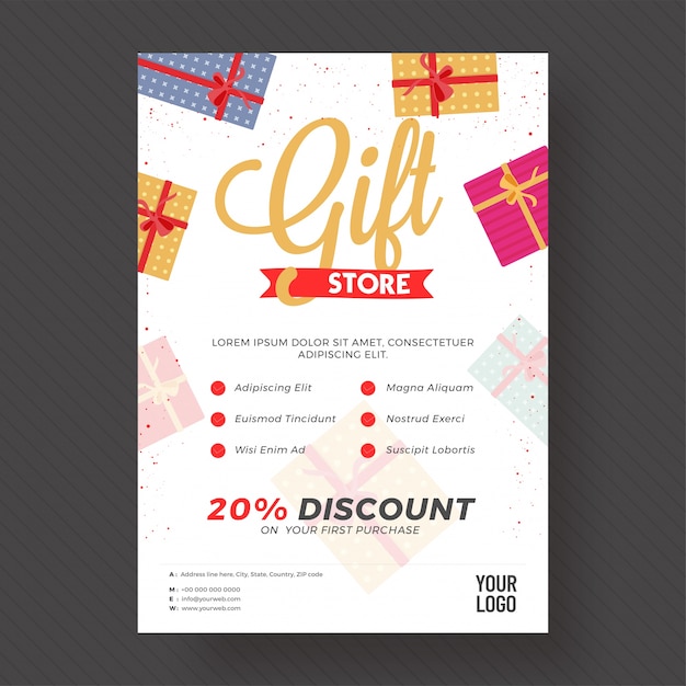 Descuento hasta 20% de descuento en la tienda de regalos.