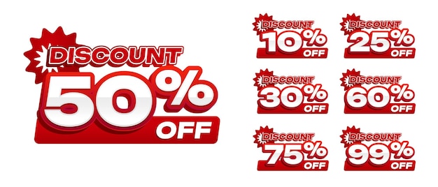 Descuento 50 venta promoción vector colección conjunto signo