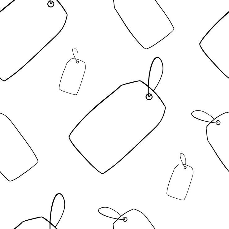Descuento de etiqueta de precio de doodle de patrones sin fisuras