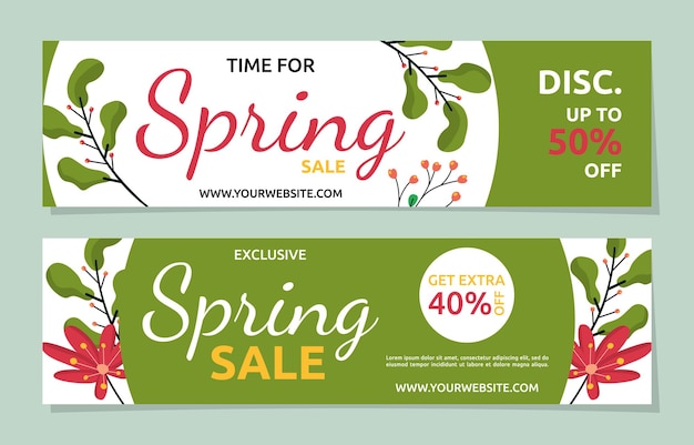 Descuento primavera venta flor floral temporada marketing banner negocios