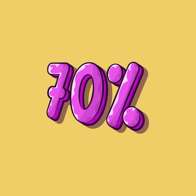 Descuento del setenta por ciento Ilustración del vector numérico