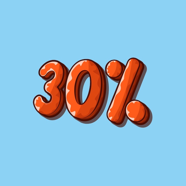 Descuento del treinta por ciento Ilustración vectorial de números