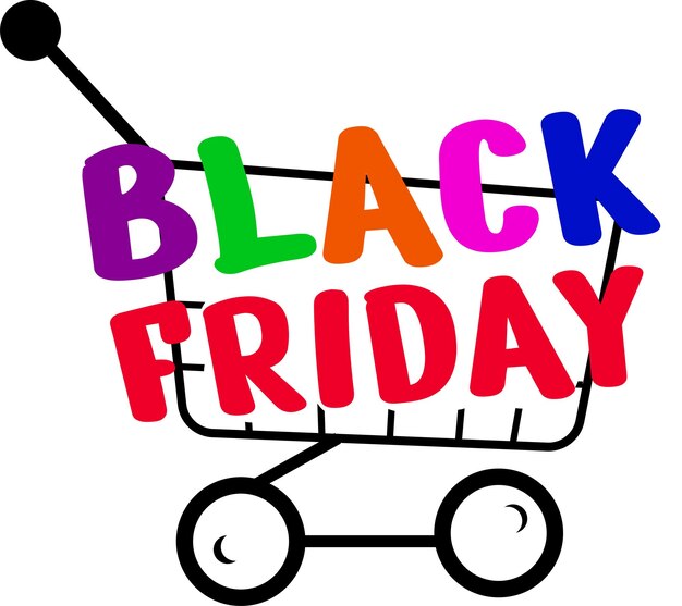 descuentos de viernes negro color inscripción venta en el carrito