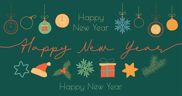 Le deseamos un Feliz Año Nuevo 2023 El concepto de un logotipo horizontal