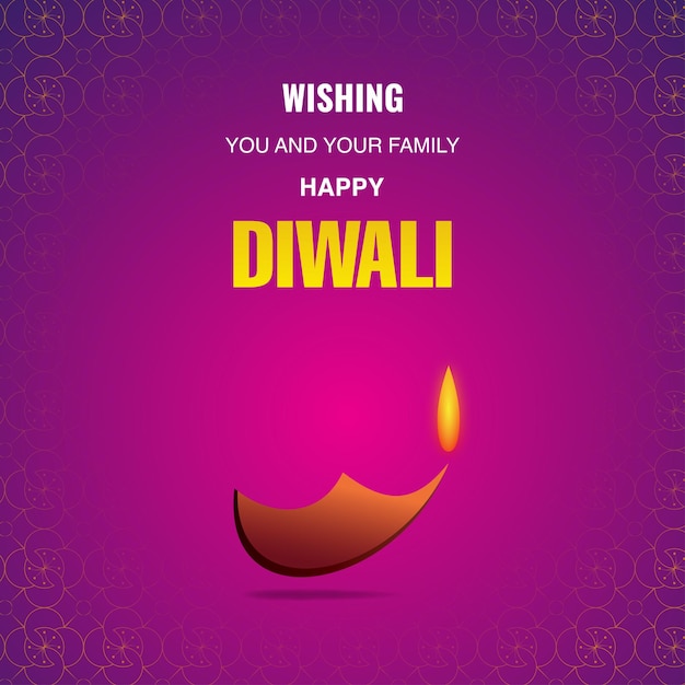 deseando feliz diwali con diseño y fondo diya