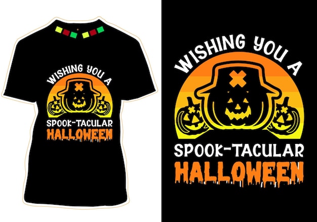 Deseándote un diseño de camiseta de Halloween espeluznante y espectacular