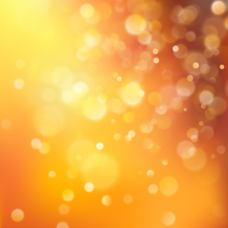 Vector desenfoque de luz efecto bokeh, fondo naranja