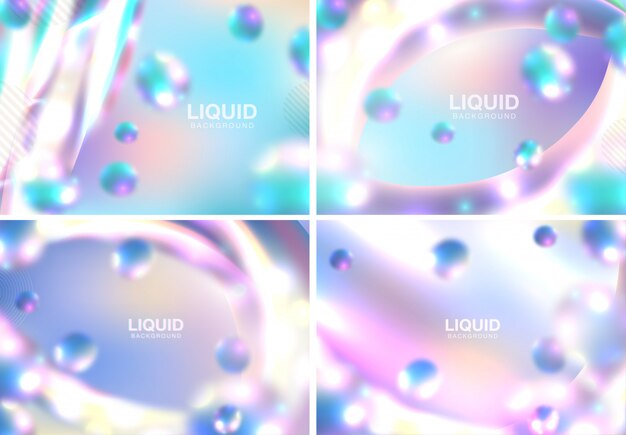 Desenfoques de gradiente abstracto colorido. Colores fluidos vibrantes de moda