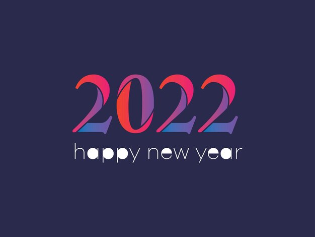 Le deseo un feliz año nuevo 2022 letras de texto de tipografía de vector libre