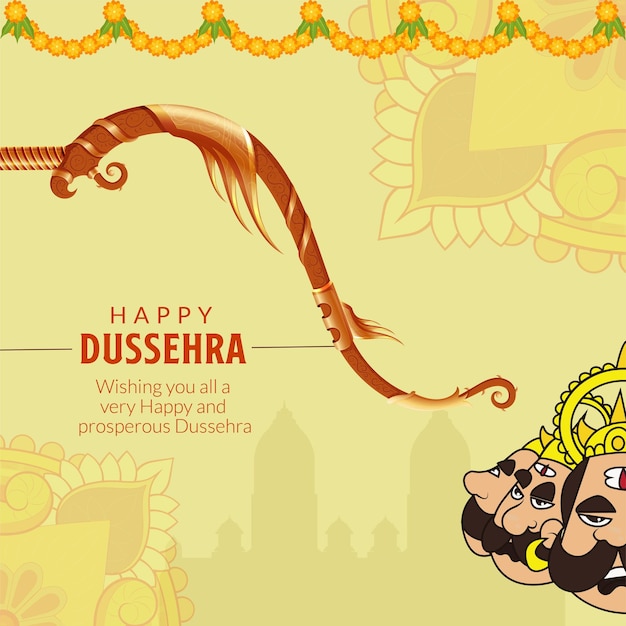 Les deseo a todos una plantilla de banner de dussehra muy feliz y próspera