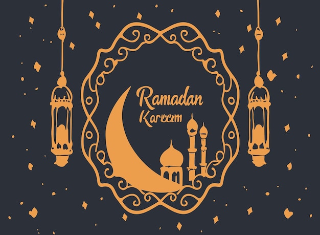 Deseos artísticos de ramadán kareem hechos a mano de amour