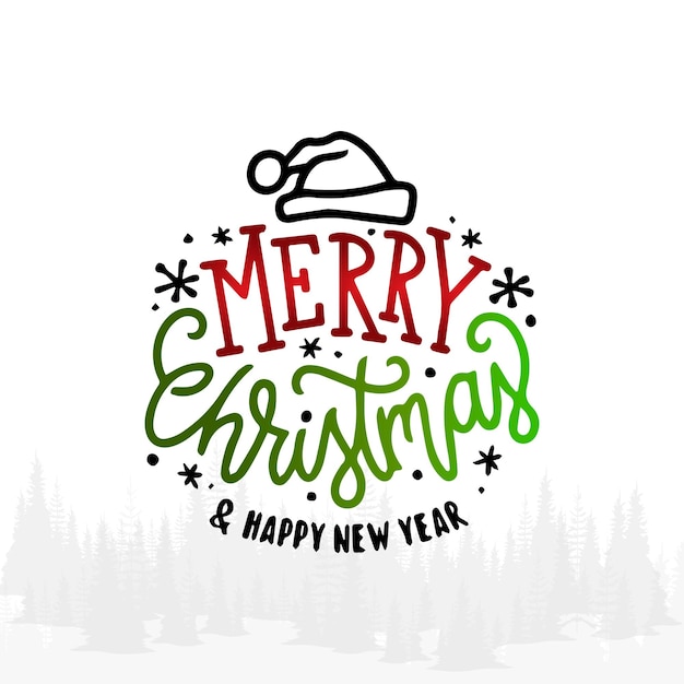 Los deseos de Feliz Navidad de Vector Premium