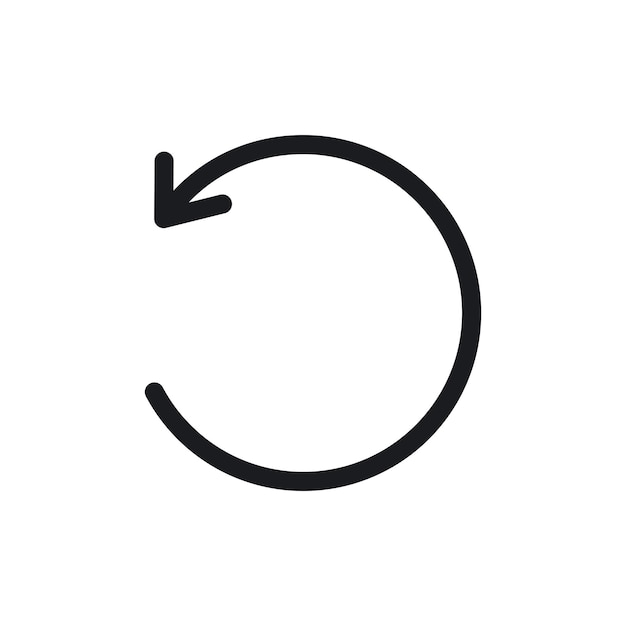 Deshacer el icono establecido volver atrás símbolo de vector de flecha reverso botón de vector restablecer o recargar icono repetir pictograma en estilo negro lleno y delineado