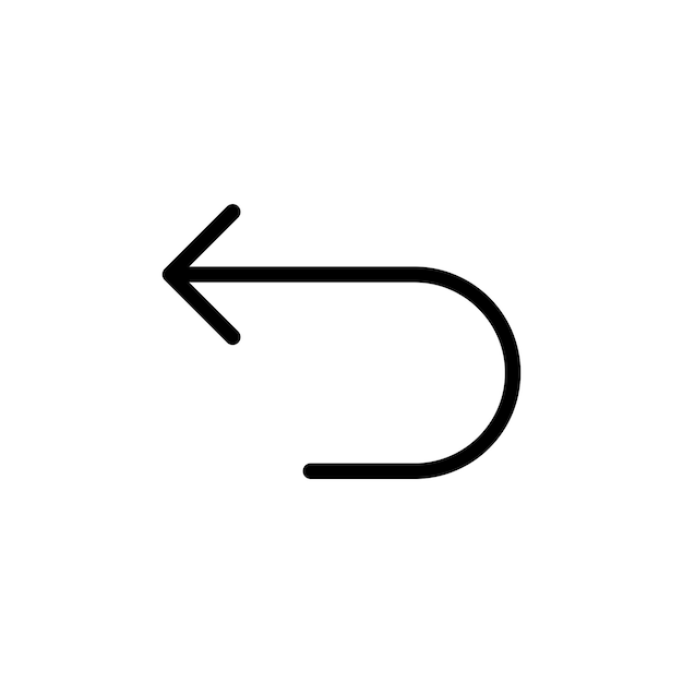Deshacer el icono establecido volver atrás símbolo de vector de flecha reverso botón de vector restablecer o recargar icono repetir pictograma en estilo negro lleno y delineado