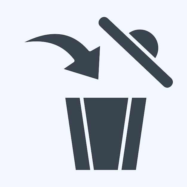 Deshacerse del icono relacionado con Eliminar símbolo estilo glifo Ilustración de diseño simple