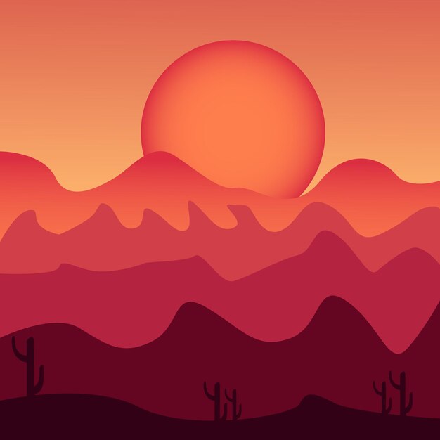 Desierto de puesta de sol