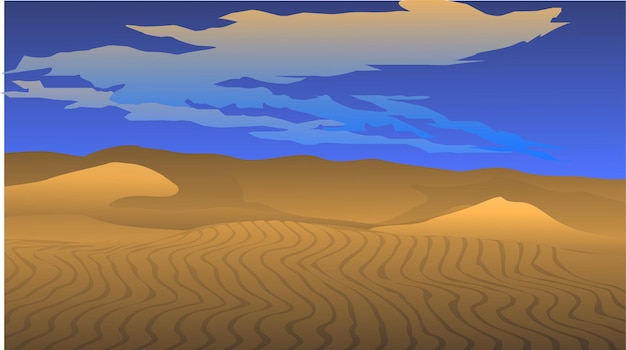 Vector el desierto y su hermoso paisaje