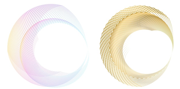 Design Element Wave Lines Guilloche curve line Background circle for Pattern branding Frame border certificates diplomas technologyphysics protective document layers Simbol object