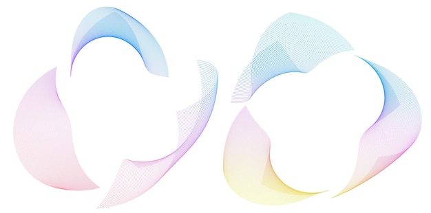 Design Element Wave Lines Guilloche curve line Background circle for Pattern branding Frame border fluid gradient protective document layers Simbol object Colorful 3D layered modern tech