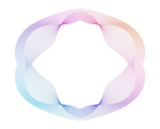 Design Element Wave Lines Guilloche curve line Background circle for Pattern branding Frame border fluid gradient protective document layers Simbol object Colorful 3D layered modern tech