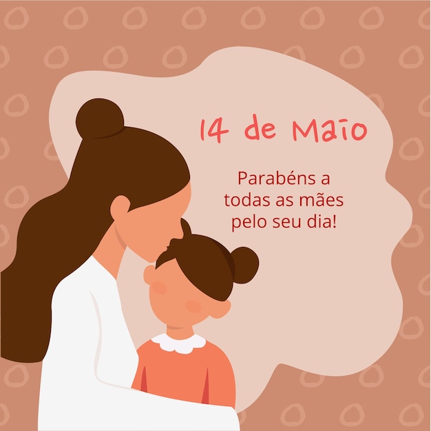 Design de mãe e filho para celebración de dia das mães