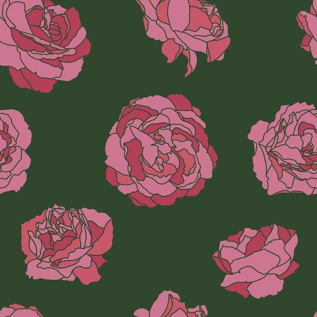 Designo de rosas rosadas de fondo oscuro