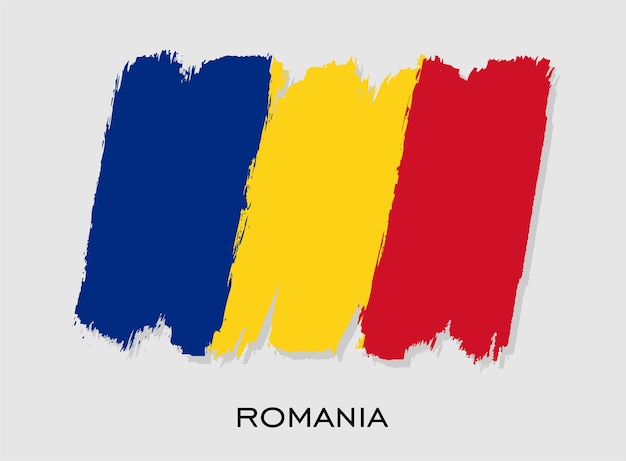 Vector designo de trazo de pincel de la bandera de rumania