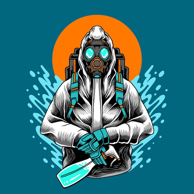 Desinfección Hazmat Medic Ilustración