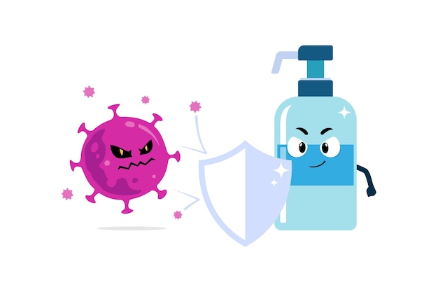 Desinfectante de manos que protege del virus que combate el concepto de coronavirus
