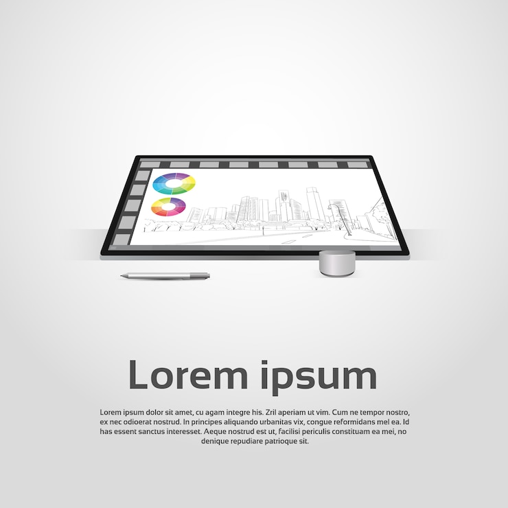 Vector desktop logo modern computer workstation icon monitor financial graph diagrama infographic vector ill