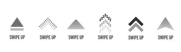 Deslice hacia arriba los botones establecidos para las redes sociales. Iconos de diseño plano aislados en blanco.