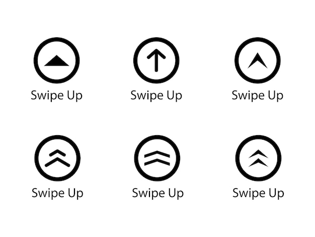 Deslice hacia arriba un conjunto de botones para redes sociales Desplace o deslice hacia arriba los botones de flechas y los iconos web para publicidad y marketing en aplicaciones de redes sociales Conjunto de iconos de comunicación EPS en línea 10